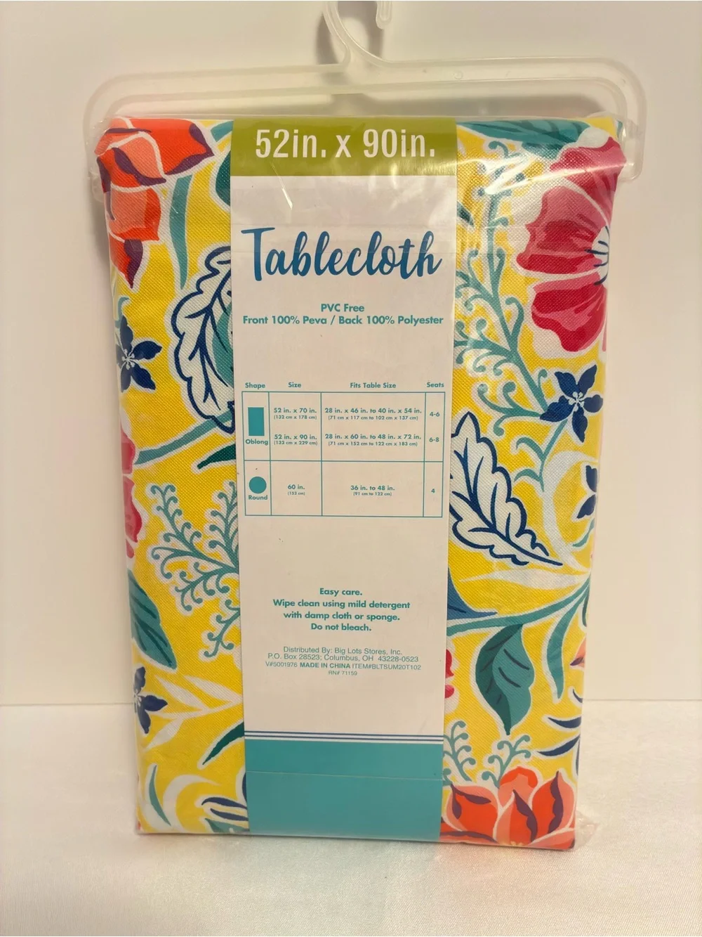 Big Lots Vinyl Tablecloths Stripes/ Flowers 52